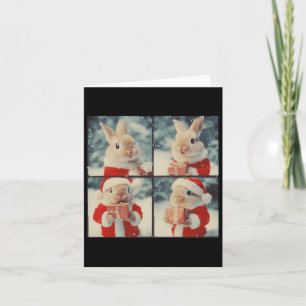 Bunny Rabbit Santa Animal Photography Christmas Ra Card