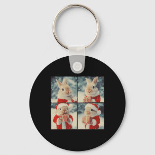 Bunny Rabbit Santa Animal Photography Christmas Ra Key Ring