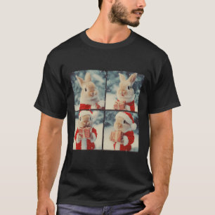 Bunny Rabbit Santa Animal Photography Christmas Ra T-Shirt