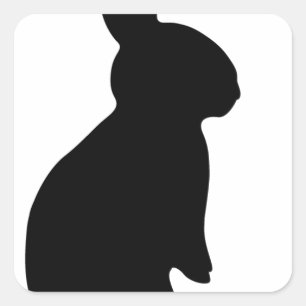 Bunny Rabbit Silhouette Square Sticker