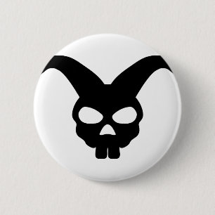 Bunny Rabbit Skull 6 Cm Round Badge