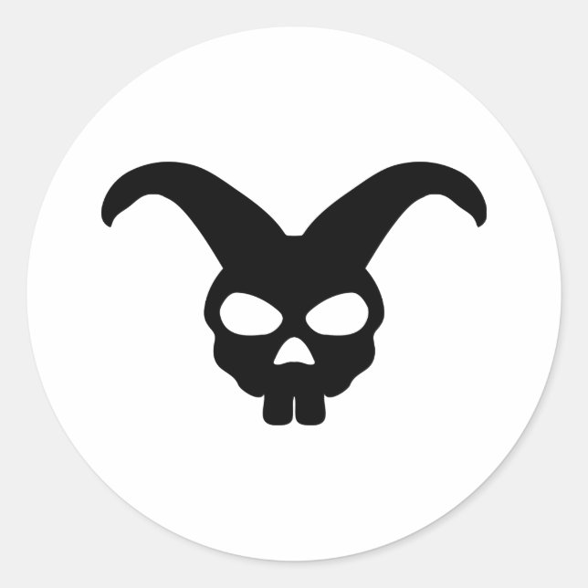 Bunny Rabbit Skull Classic Round Sticker (Front)