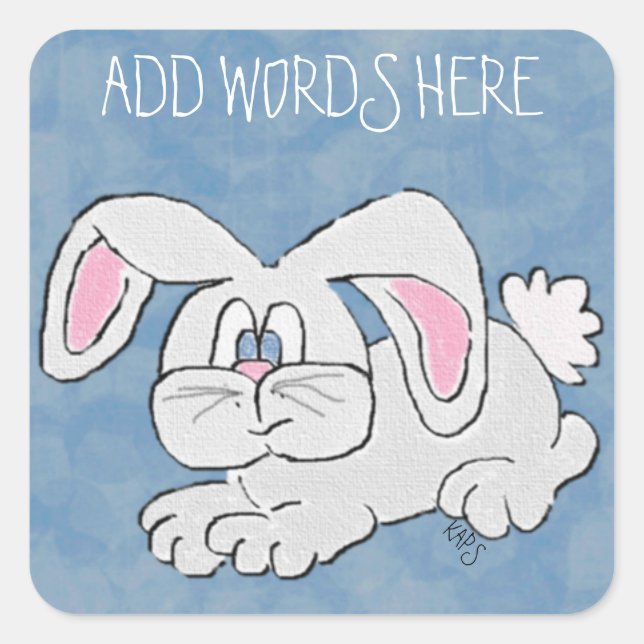 Bunny Rabbit Square Sticker (Front)