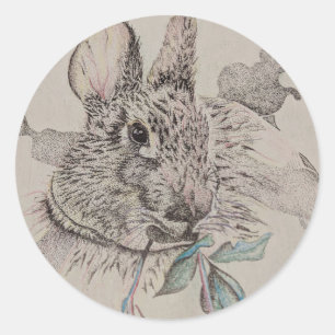 bunny rabbit stickers, Easter bunny stickers, Arts Classic Round Sticker