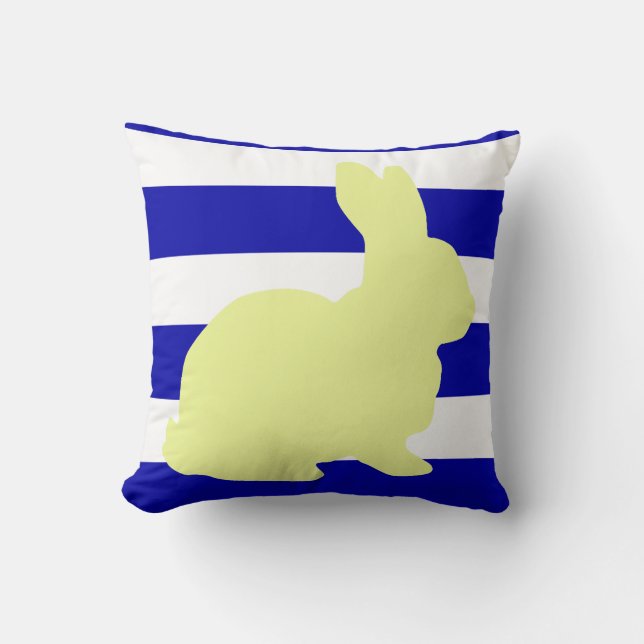 Bunny / Rabbit Stripes Throw Pillow (Front)