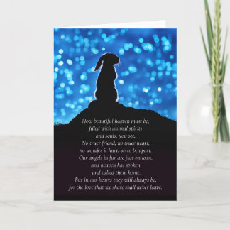 Bunny Rabbit Sympathy Loss Of Pet Spiritual Animal Card