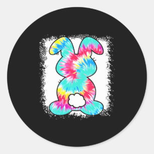 Bunny Rabbit Tie Dye Bow Classic Round Sticker