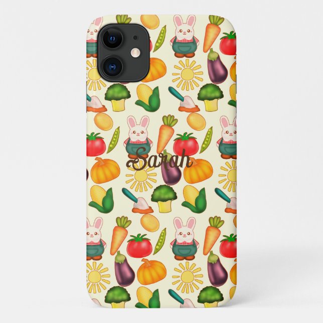 Bunny Rabbit Vegetable Farmer Case-Mate iPhone Case (Back)