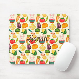 Bunny Rabbit Vegetable Farmer Mouse Pad