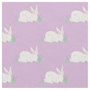 Bunny Rabbit Watercolor Baby Room Decor Fabric