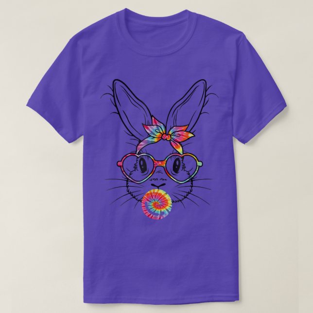 Bunny Rabbit With Bandanna Heart Glasses Bubblegum T-Shirt (Design Front)