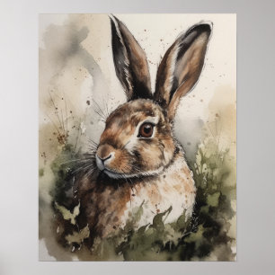 Bunny Rabbit Woodland Animal Art Print Poster