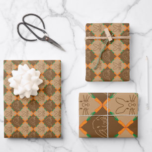 Bunny Rabbit Wrapping Paper Sheet