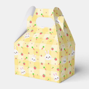 Bunny Rabbit Yellow Plaid Carrots   Easter Holiday Favour Box
