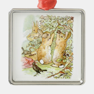 Bunny Rabbits: Blackberry Picking (Beatrix Potter) Metal Ornament