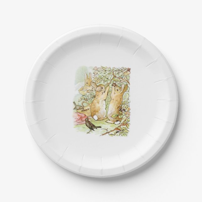 Bunny Rabbits: Blackberry Picking (Beatrix Potter) Paper Plate (Front)