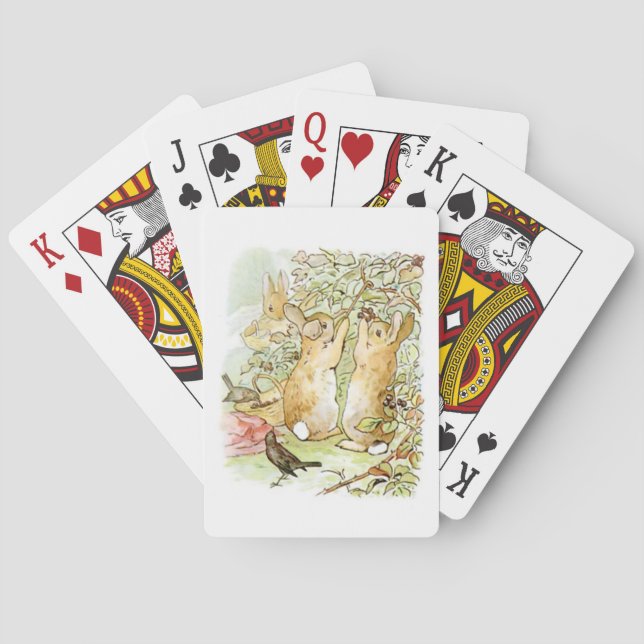 Bunny Rabbits: Blackberry Picking (Beatrix Potter) Playing Cards (Back)