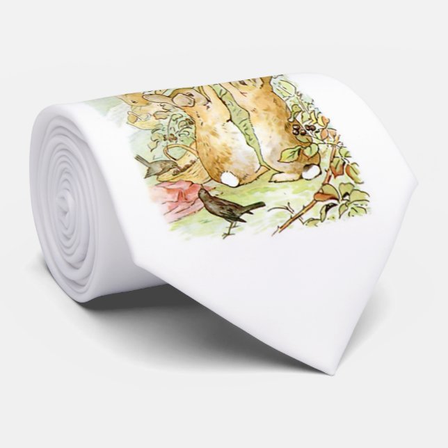 Bunny Rabbits: Blackberry Picking (Beatrix Potter) Tie (Rolled)