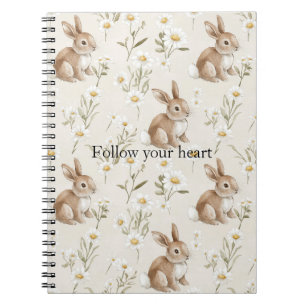 Bunny Rabbits Daisy Flowers Notebook