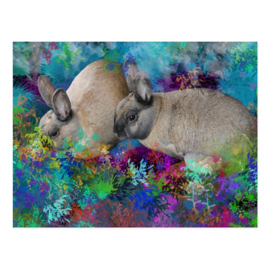 Bunny Rabbits in Fantasyland: A Hare Tale Postcard