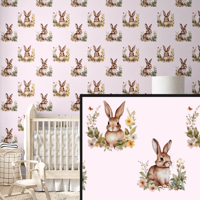 Bunny Rabbits on Pale Pink Wallpaper (Creator Uploaded)