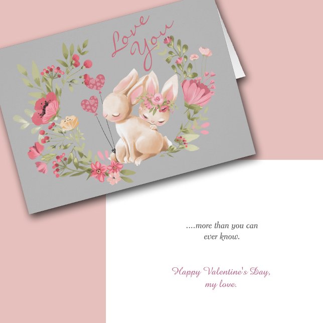 Bunny Rabbits Pink Wreath Romantic Valentine (Creator Uploaded)