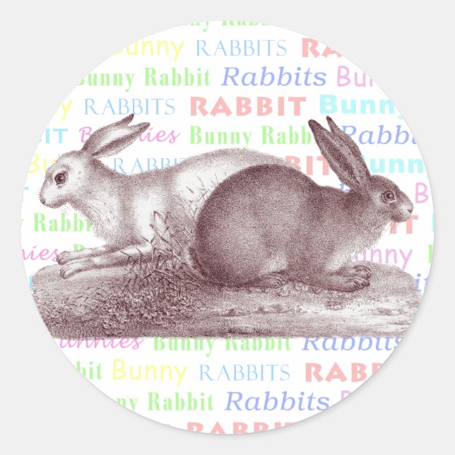 Bunny Rabbits Stickers - Dress Up Your Packages (Front)