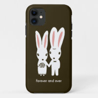 Bunny Rabbits Wedding Couple with Text