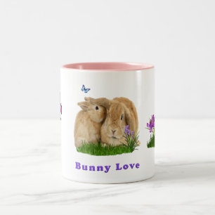 Bunny rabbitt Two-Tone coffee mug