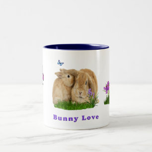 Bunny rabbitt Two-Tone coffee mug