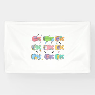 Bunny Reading Books Easter Day Librarian Teacher B Banner