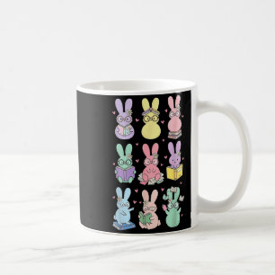 Bunny reading books easter day librarian teacher coffee mug