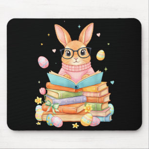 Bunny Reading Rabbit Funny For Kids Girls Boy Wome Mouse Pad