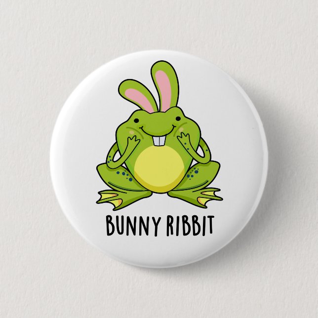 Bunny Ribbit Funny Rabbit Frog Pun  6 Cm Round Badge (Front)