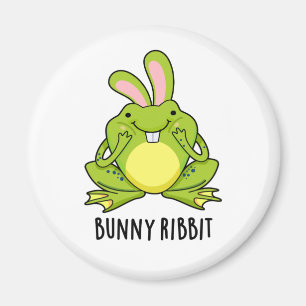 Bunny Ribbit Funny Rabbit Frog Pun  Magnet