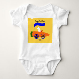 Bunny Riding Carrot Car #1 Baby Bodysuit