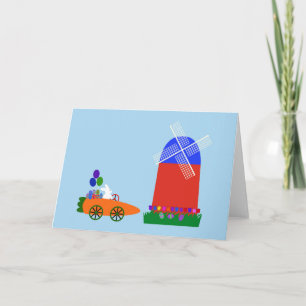 Bunny Riding Egg Car #4 Card