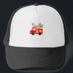 Bunny Riding Firetruck Easter Day Firefighter Happ Trucker Hat<br><div class="desc">Bunny Riding Firetruck Easter Day Firefighter Happy Easter T-Shirt</div>