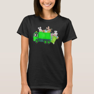 Bunny Riding Garbage Truck Easter Day Bunny Garbag T-Shirt