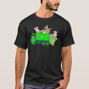 Bunny Riding Garbage Truck Easter Day Bunny Garbag T-Shirt