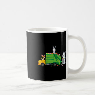 Bunny Riding Garbage Truck Funny Easter Kids Boys Coffee Mug