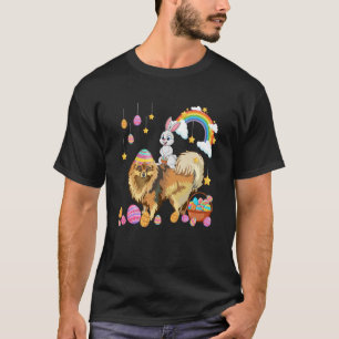 Bunny Riding Pomeranian Easter Costume Owner Hunti T-Shirt