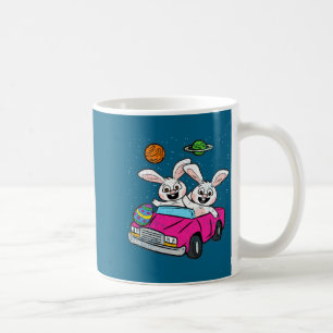 Bunny Riding Space Car Easter Egg Hunting Rabbit S Coffee Mug