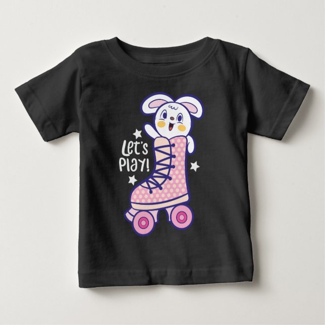 Bunny roller skate baby T-Shirt (Front)