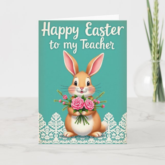 Bunny Roses Celebration Card (Front)
