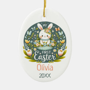 Bunny’s First Easter Celebration - Personalized Ceramic Ornament