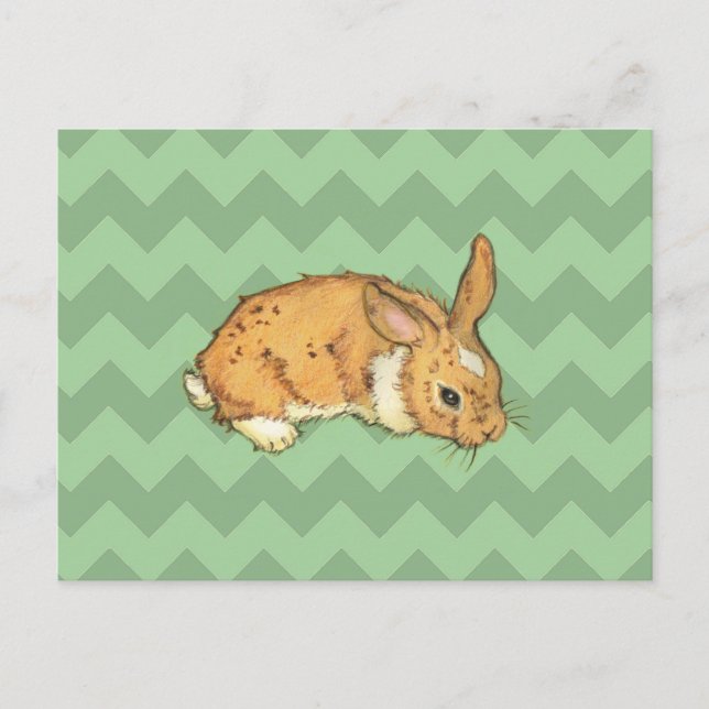 Bunny Sage Chevron Duo Postcard (Front)
