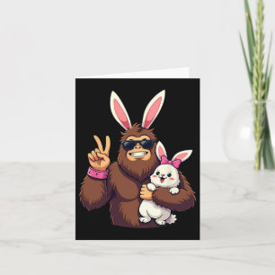 Bunny Sasquatch Bigfoot Sungles Easter  Card