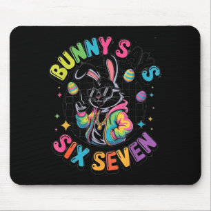 Bunny says six seven 67 easter meme men women  mouse pad