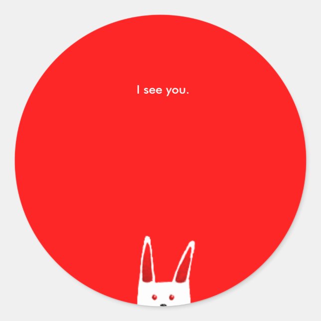 Bunny Sees you Classic Round Sticker (Front)